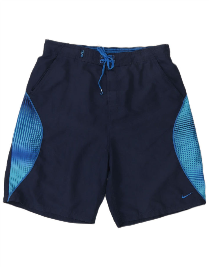 Nike Mens Swimming Shorts Small  Navy Blue Colourblock Polyester