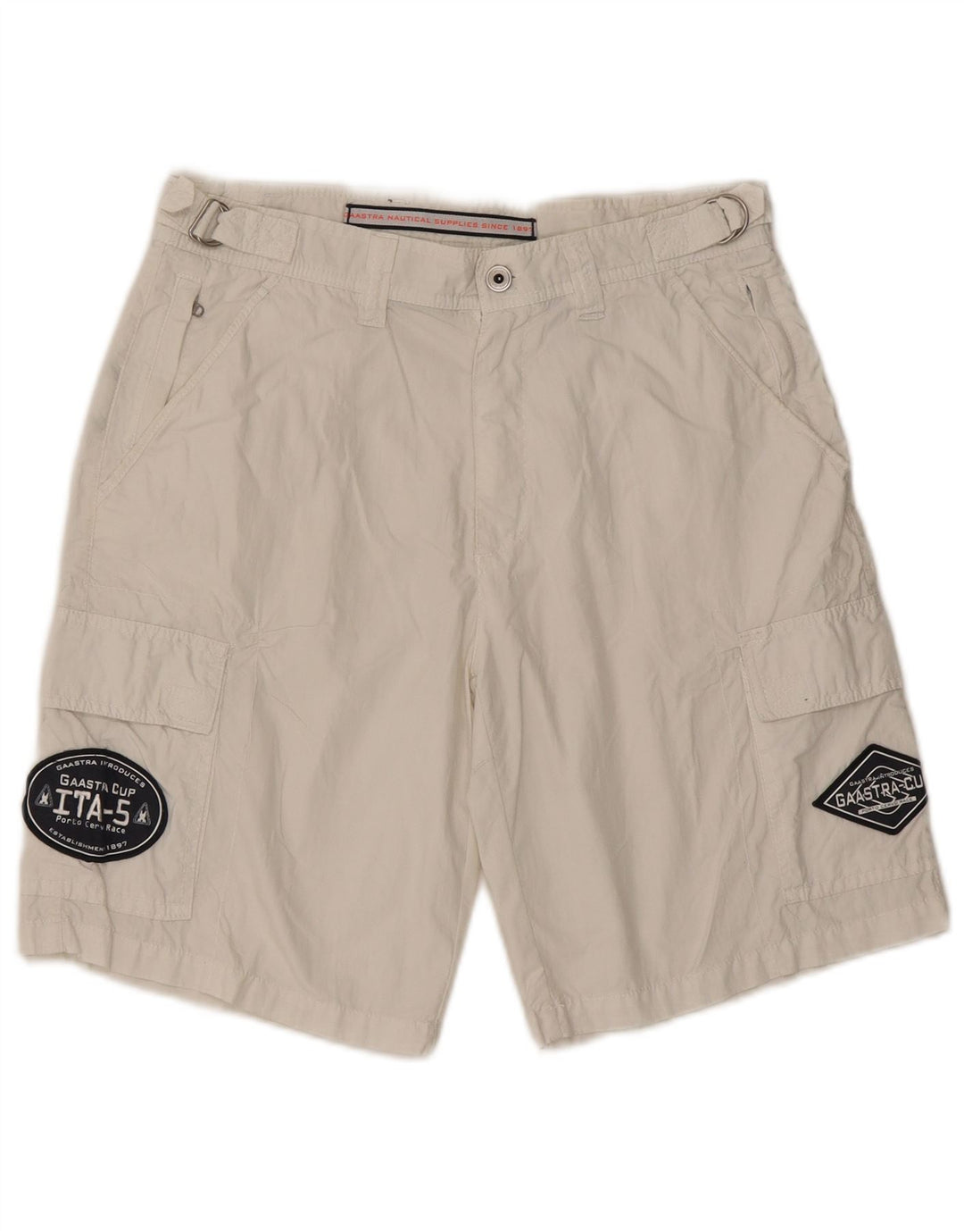 Gaastra Herren-Cargoshorts mit Grafik, Größe S, W29, weiße Baumwolle