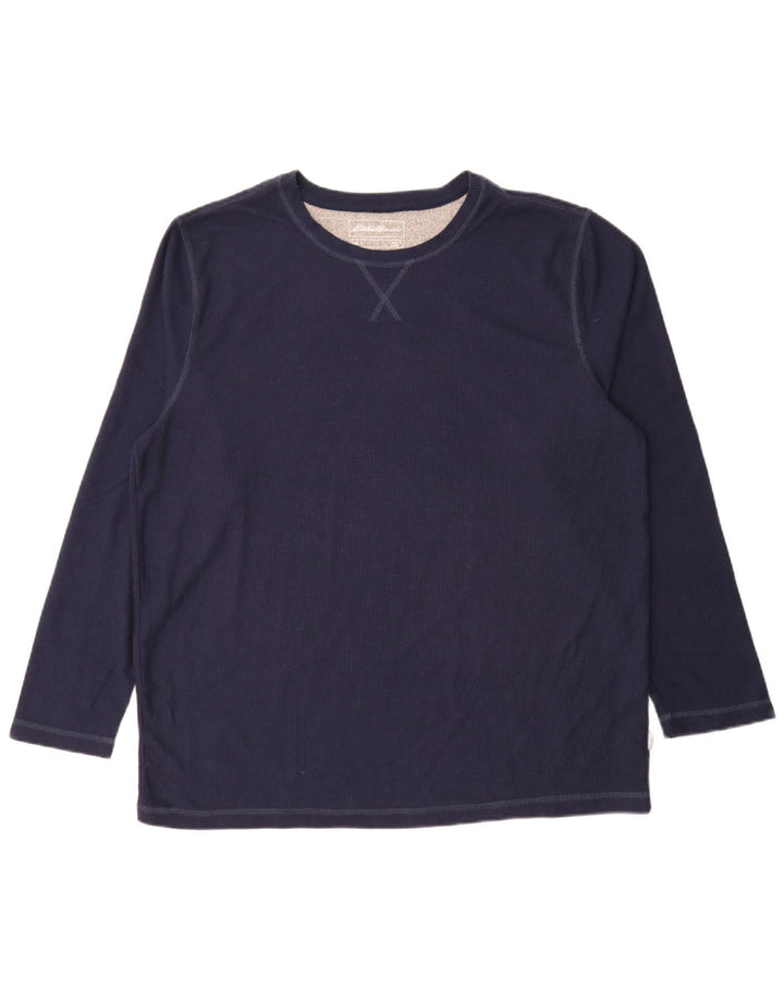 Eddie Bauer Haut Homme Manches Longues XL Bleu Marine Polyester
