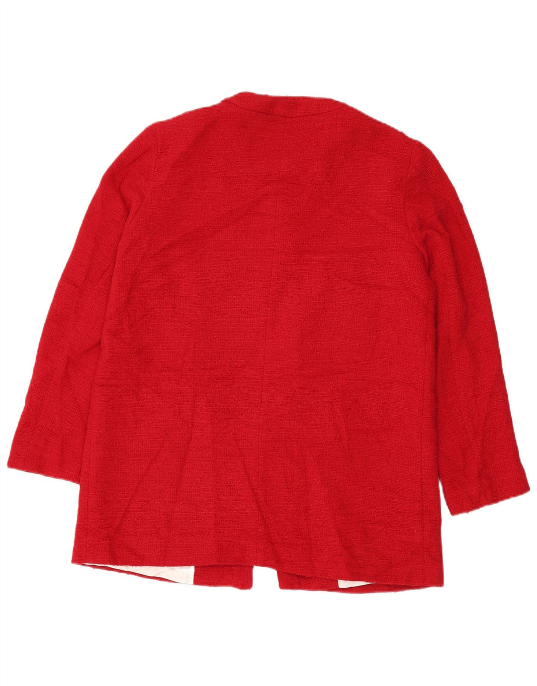 Zara Dame Blazer Jacket UK 16 Stor Rød Bomuld