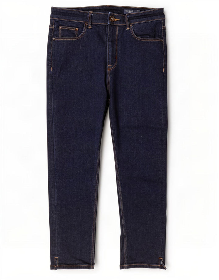 Marks & Spencer Womens Cropped Jeans UK 12 Medium W28 L21 Navy Blue
