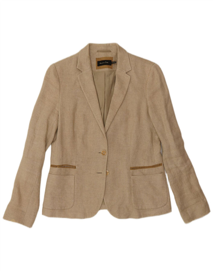 Massimo Dutti Womens 2 Button Blazer Jacket EU 42 Large Beige