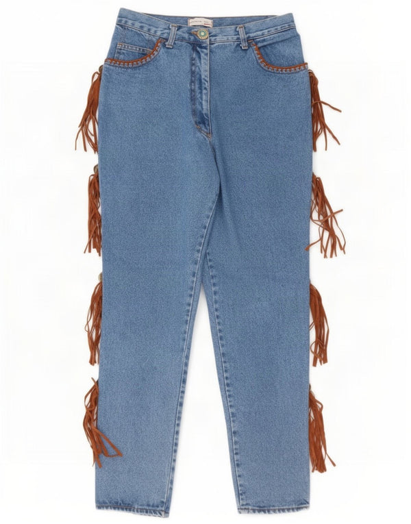 Ermanno Daelli Jean Western Taille Haute Femme IT 46 Large W30 L30 Bleu