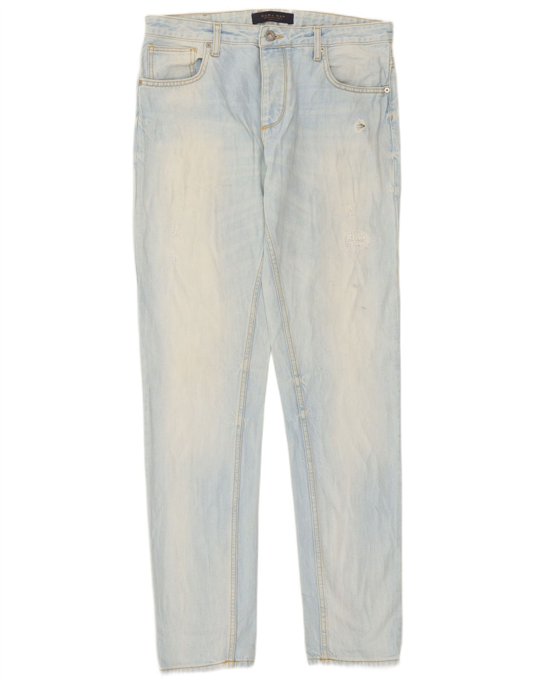 Zara Mens Straight Jeans EU 40 Medium W31 L33 Blue Cotton