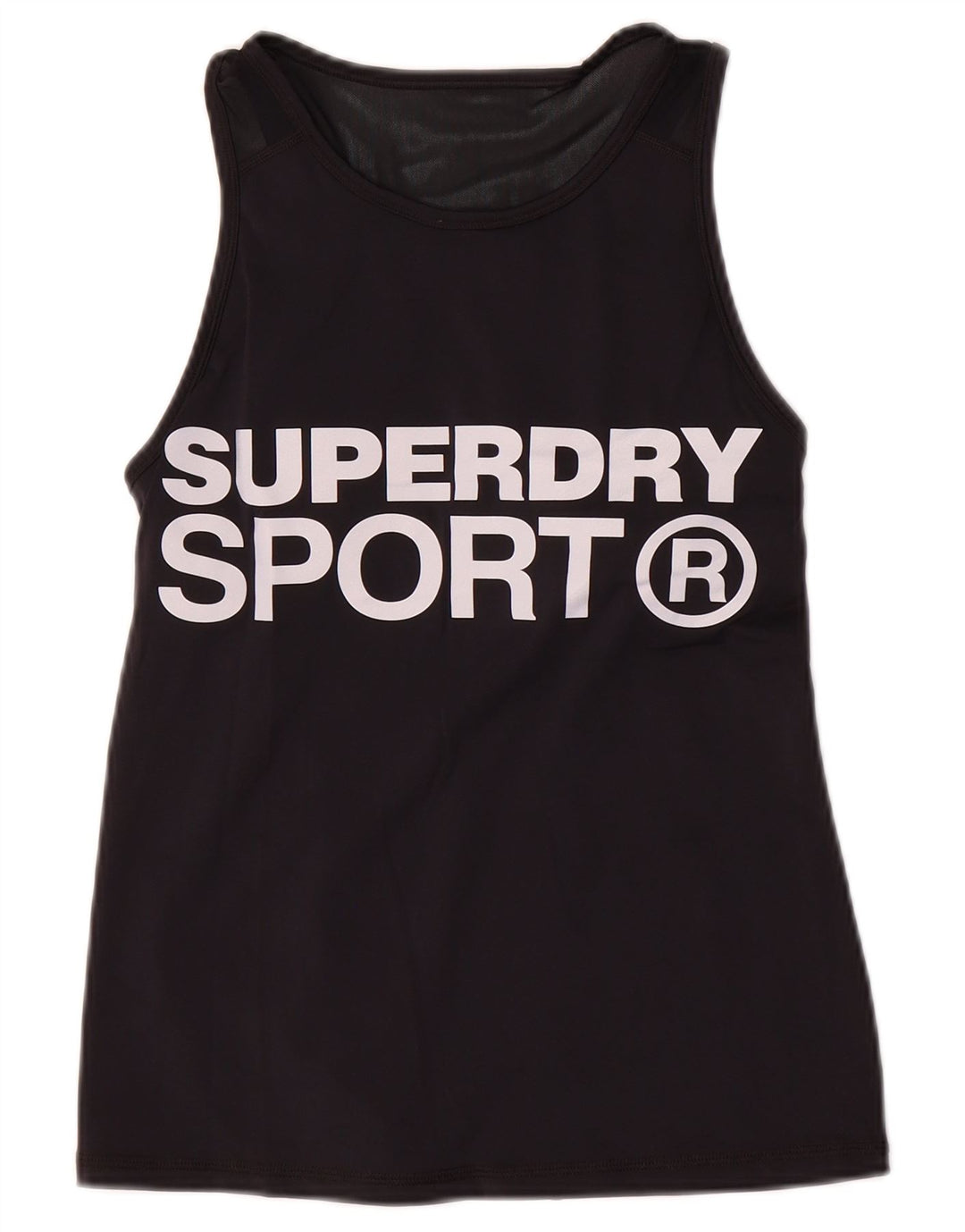 Superdry Womens Graphic Vest Top UK 10 Small Black Nylon