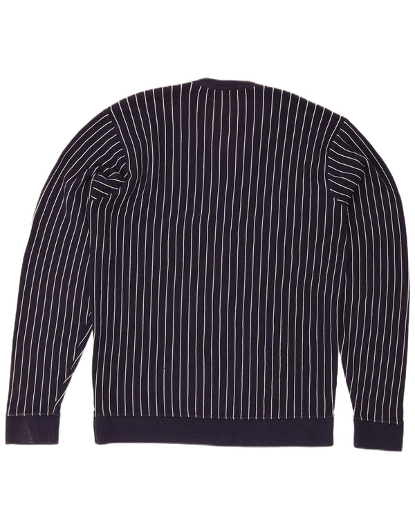 Lacoste Herre V-hals trøjetrøje størrelse 4 Medium Navyblå stribet