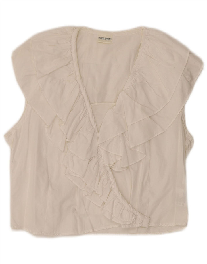 Camicetta senza maniche da donna Benetton IT 44 Cotone bianco sporco medio