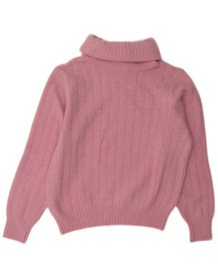 Vintage Dame Roll Neck Jumper Sweater UK 14 Medium Pink