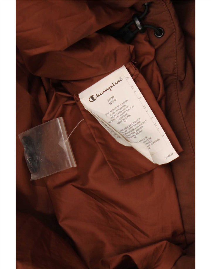 Champion Chaqueta acolchada con capucha para hombre UK 42 XL Poliéster marrón