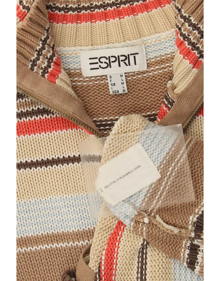 Esprit Pulover Cardigan cu fermoar complet pentru femei UK 12 Medium, multicolore, cu dungi