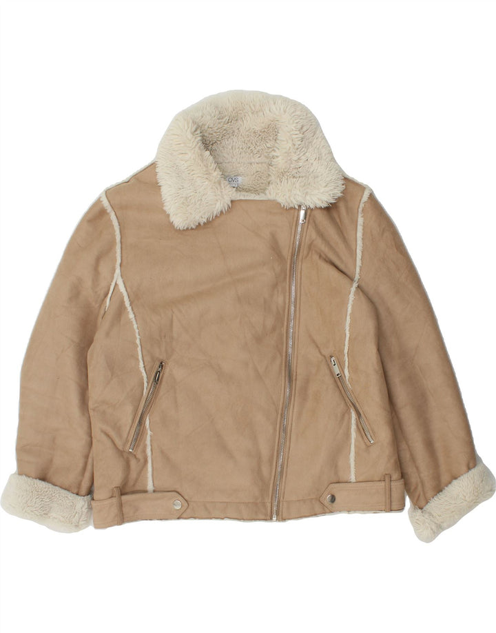 OVS Womens Sherpa Jacket IT 48 XL Beige Polyester Vintage OVS and Second-Hand OVS from Messina Hembry 