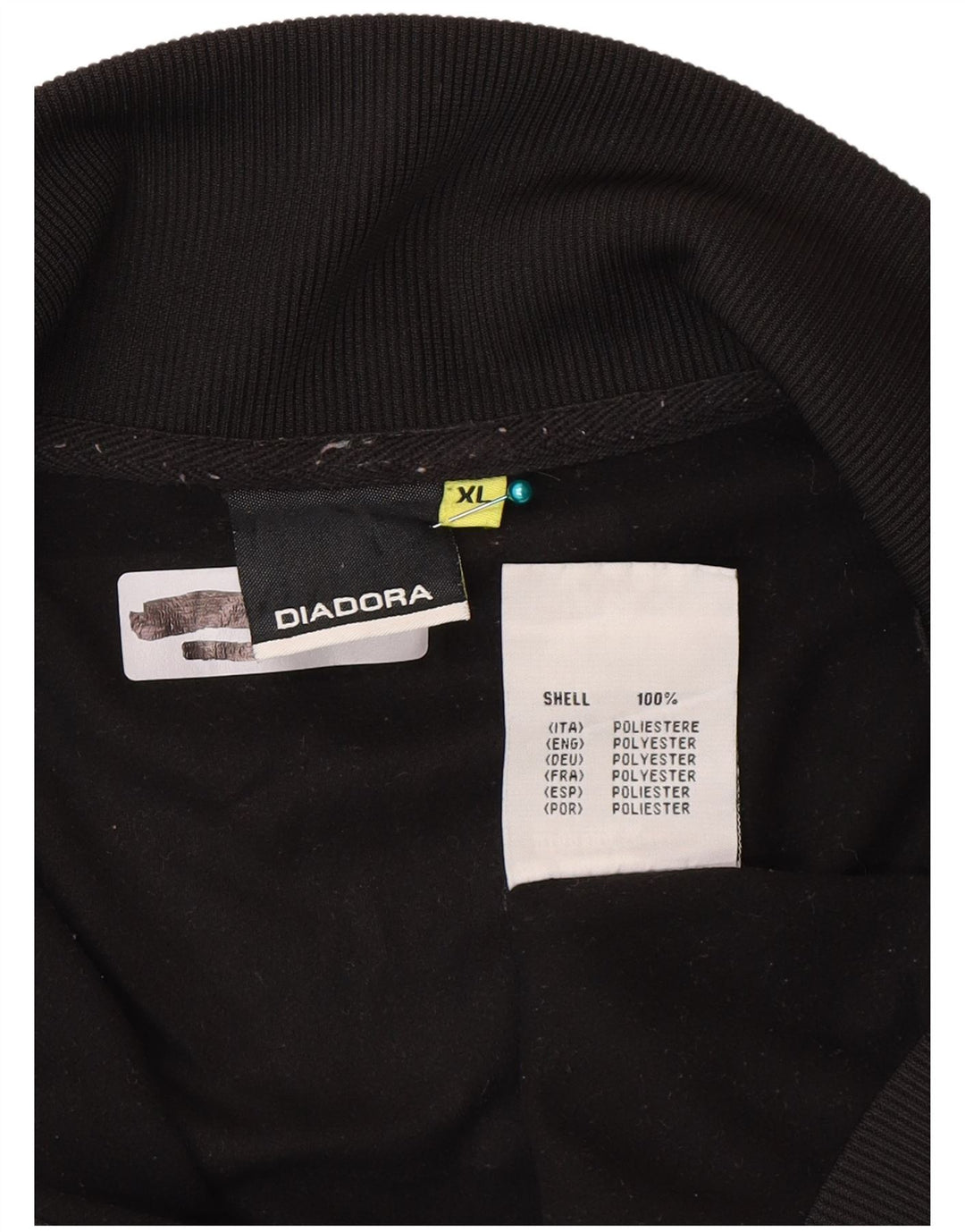 Diadora Træningsdragt til mænd Topjakke XL Sort Polyester