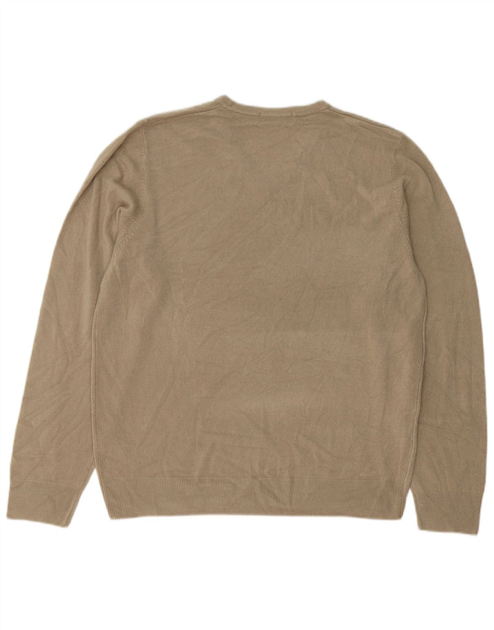 MARKS & SPENCER Herren Blue Harbor V-Ausschnitt Pullover Pullover Large Beige