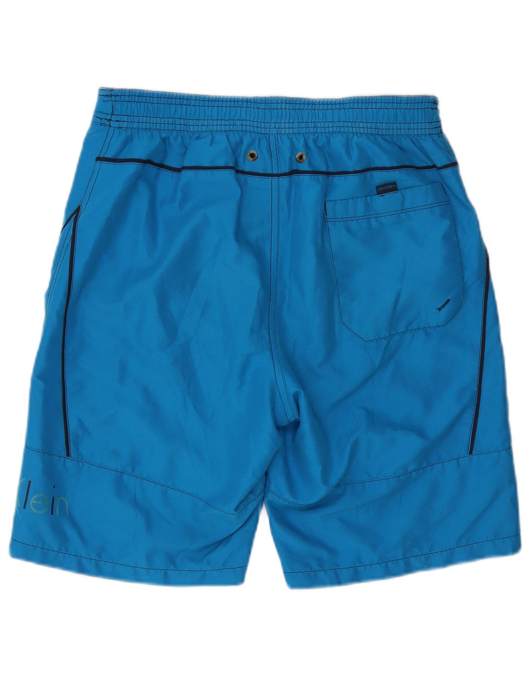 Pantaloncini da bagno grafici da uomo Calvin Klein piccoli in poliestere blu