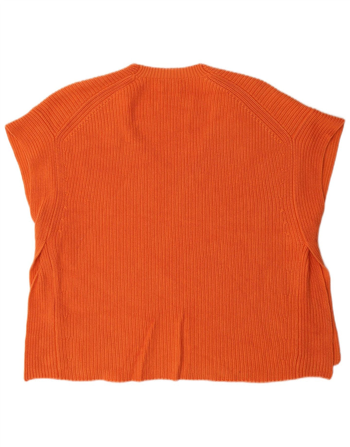 Massimo Dutti Dame Oversized Vest Tank Top UK 14 Medium Orange Bomuld