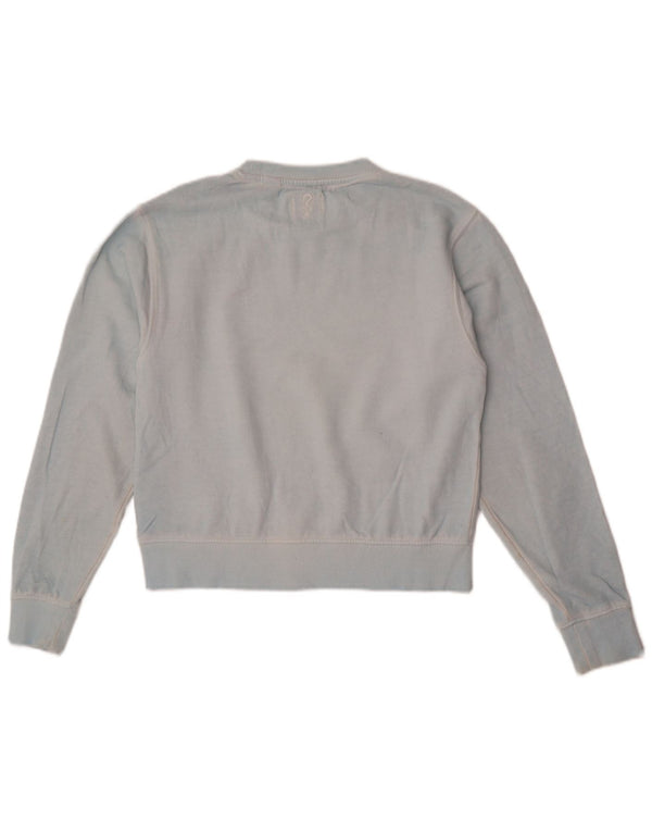 Guess Damen Grafik-Sweatshirt-Pullover UK 6 XS Blaue Baumwolle