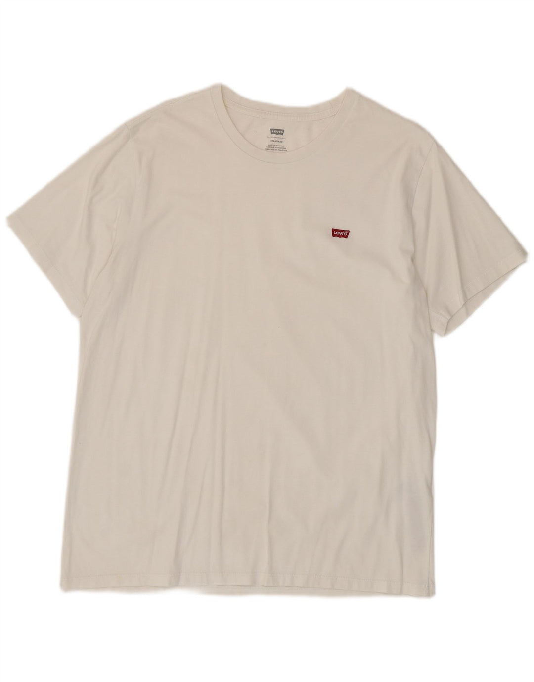 Levi's Camiseta estándar para hombre Top grande de algodón blanco