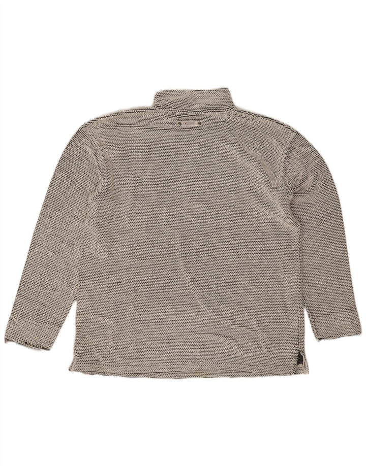 Weird Fish Herre Zip Neck Sweatshirt Jumper Medium Grå Bomuld