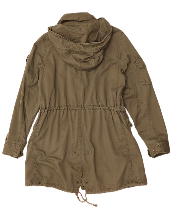 Giacca militare con cappuccio da donna Tommy Hilfiger UK 14 cotone kaki medio