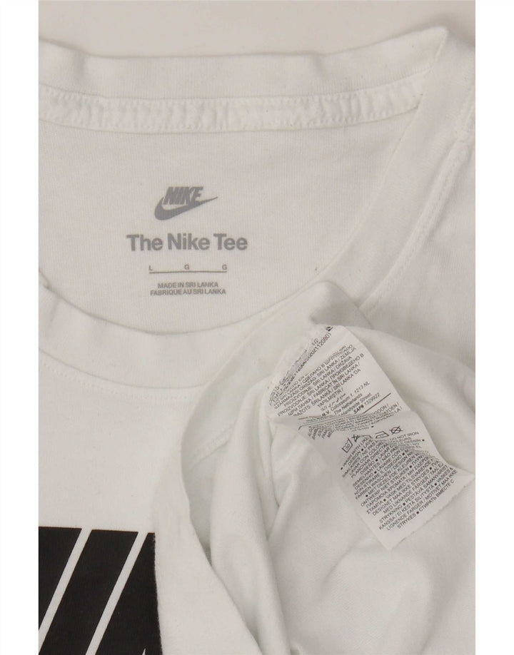 Nike Mens Graphic T-Shirt Top Large White Cotton