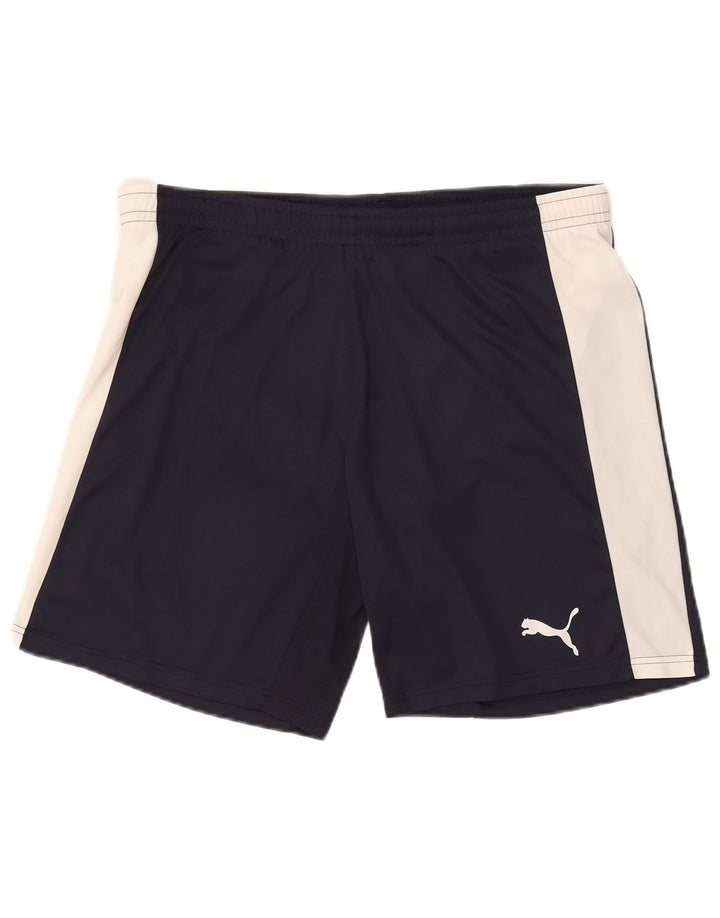 Puma Mens Sport Shorts Medium Navy Blue Colourblock Polyester