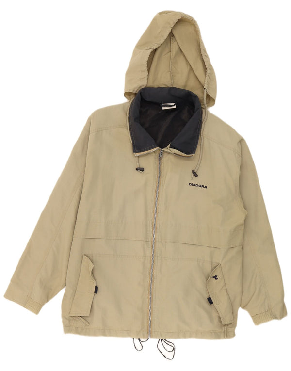 Diadora Chaqueta impermeable con capucha para hombre UK 40 Large Khaki