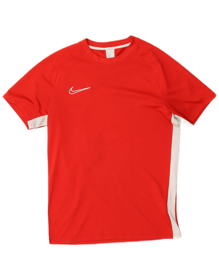 Nike Mens Dri Fit T-Shirt Top Medium Red Colourblock Polyester