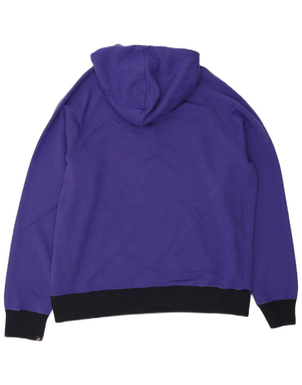 Nike Mens Zip Neck Hoodie Jumper XL Purple Colourblock Cotton
