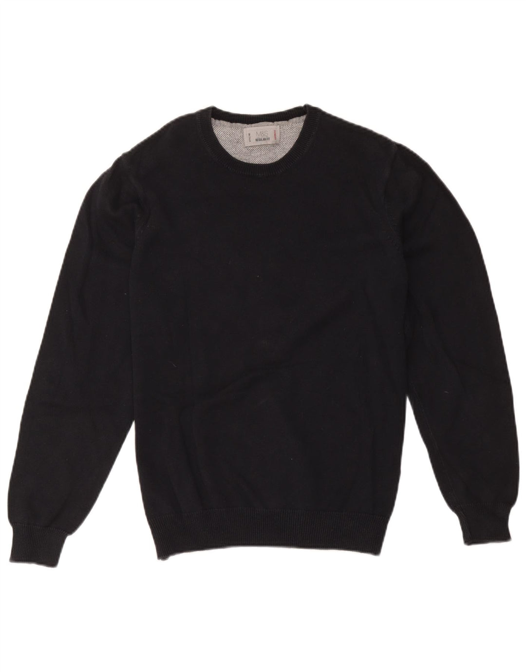 Marks & Spencer Mens Regular Fit Crew Neck Jumper Sweater Medium Black