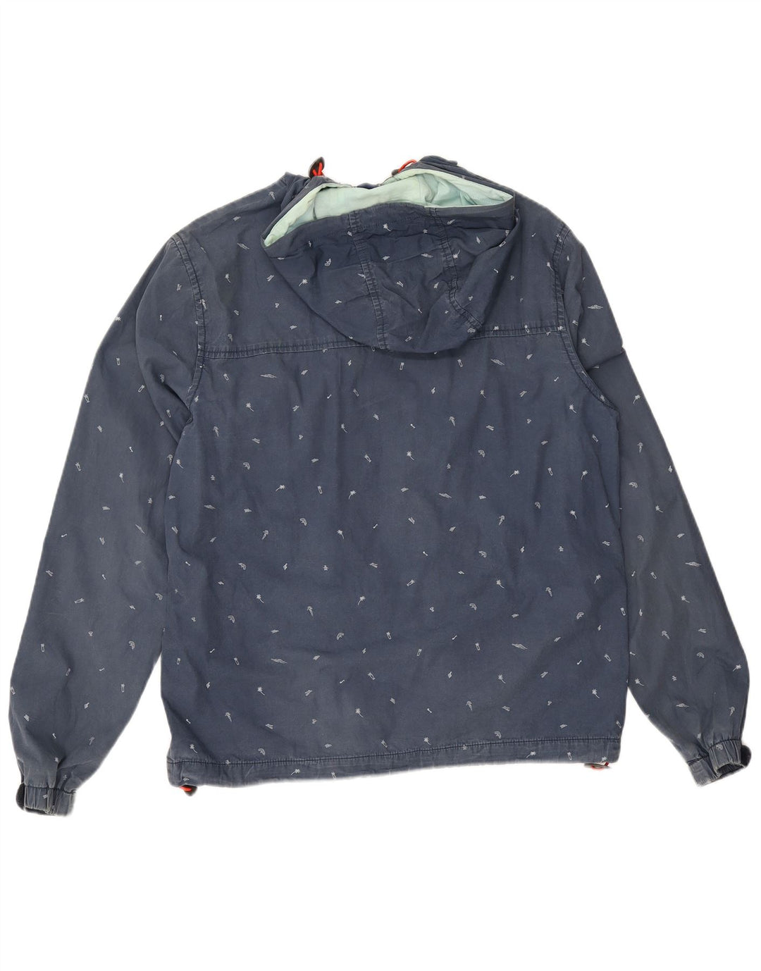 Giubbotto bomber con cappuccio da uomo con motivo astratto Penguin UK 40 grande cotone blu