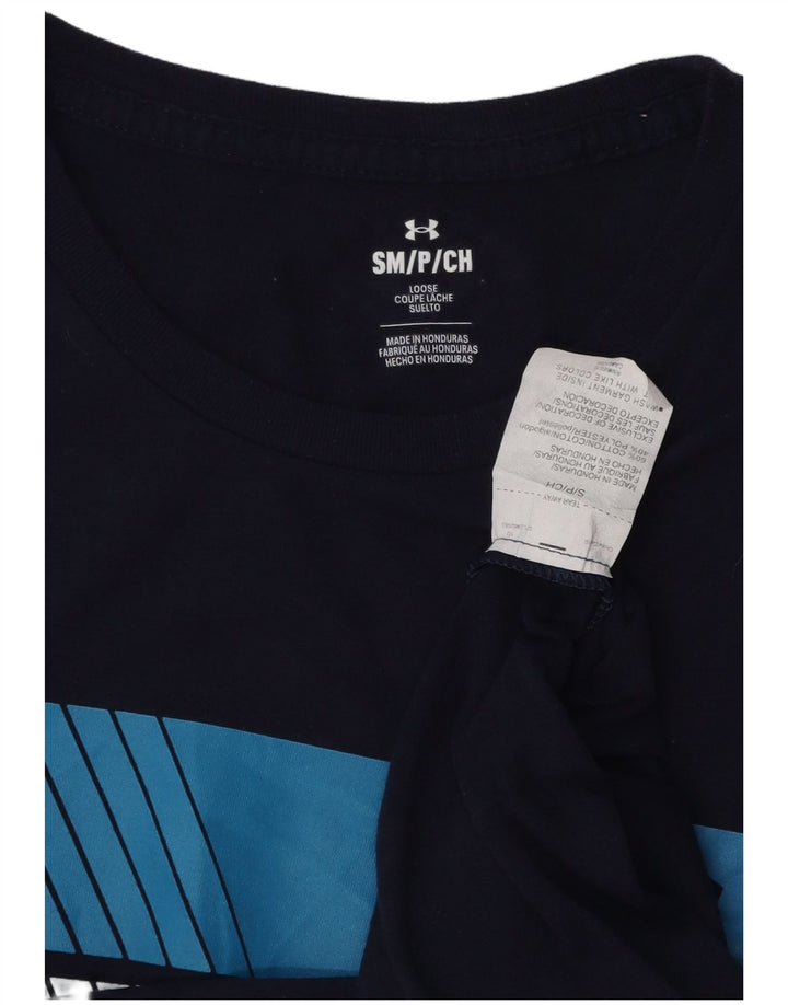 UNDER ARMOUR Herre grafisk T-shirt top lille marineblå bomuld
