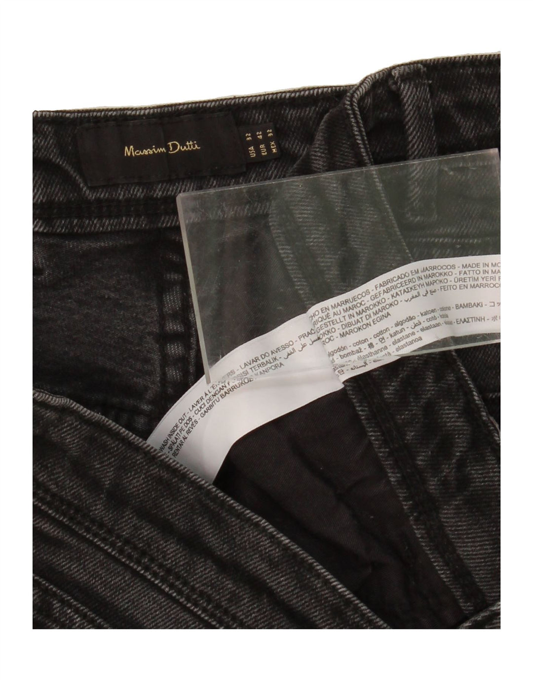 MASSIMO DUTTI Mens Slim Jeans EU 42 Large W32 L29 Black Cotton Vintage Massimo Dutti and Second-Hand Massimo Dutti from Messina Hembry 
