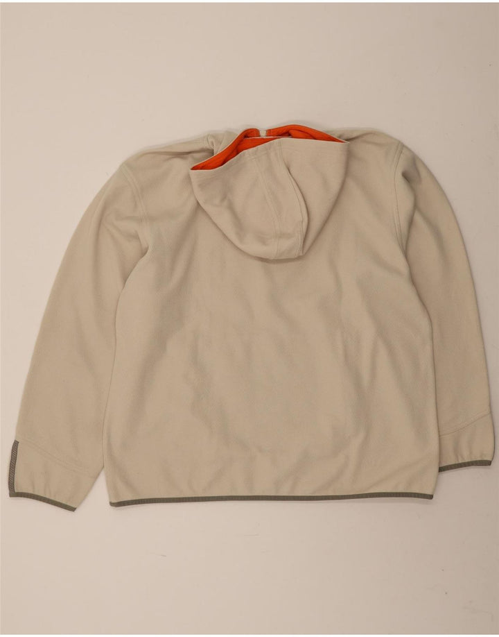Adidas Mens Zip Neck Hoodie Jumper XL Beige Polyester