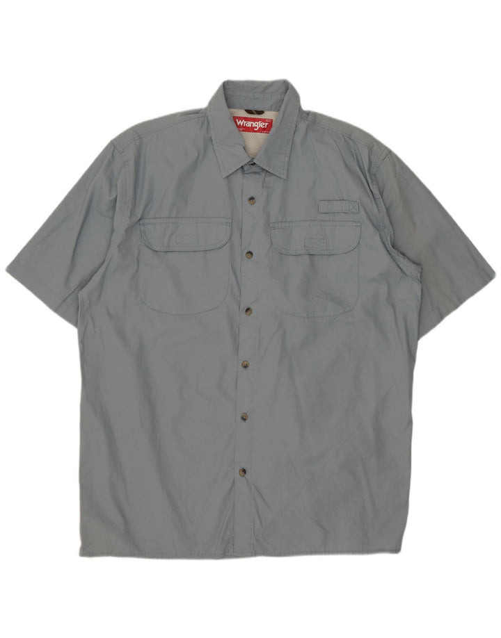 Wrangler Chemise à manches courtes pour homme Grand coton gris