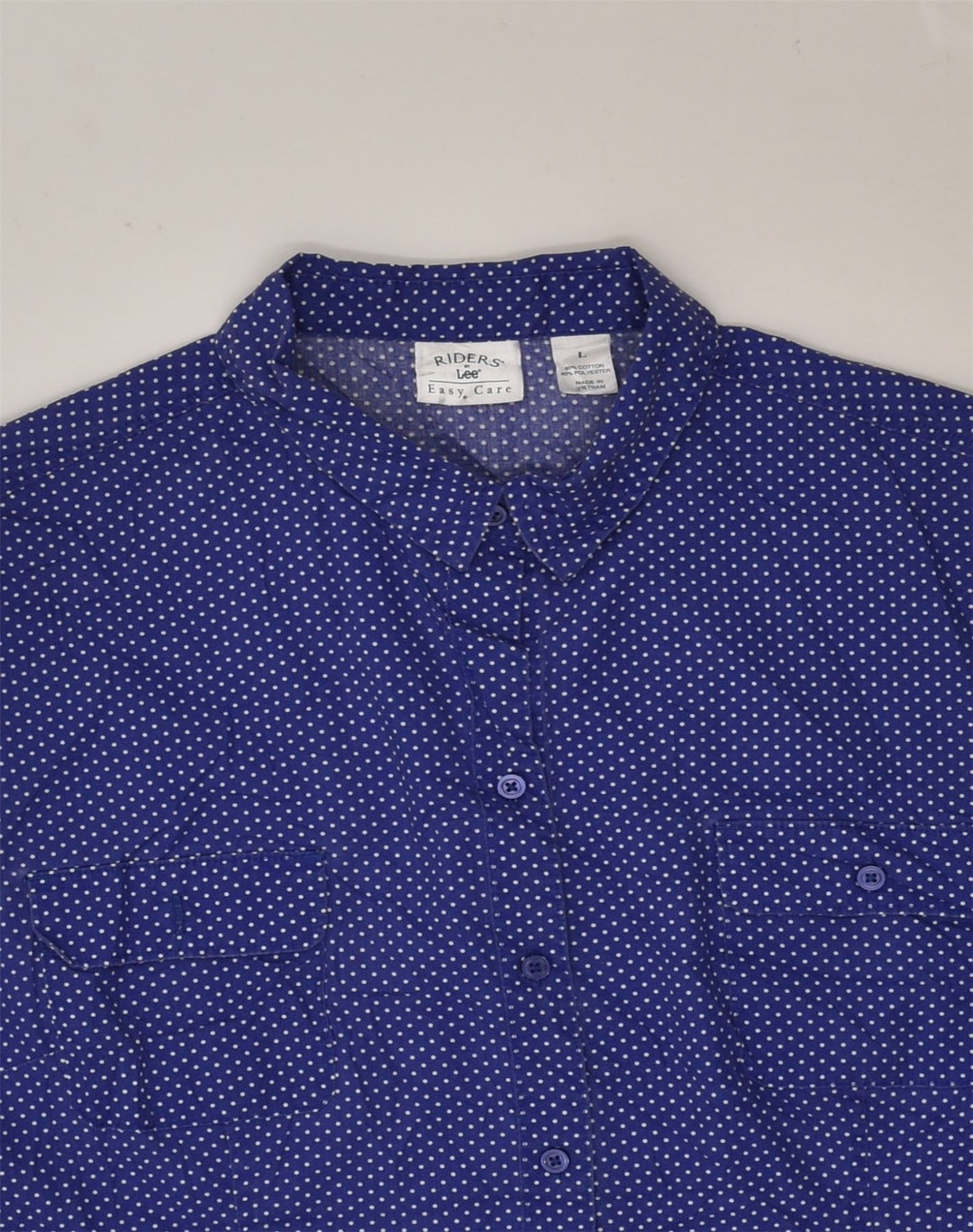 LEE Womens Riders Sleeveless Shirt Blouse UK 16 Large Blue Spotted Cotton | Vintage Lee | Thrift | Second-Hand Lee | Used Clothing | Messina Hembry 