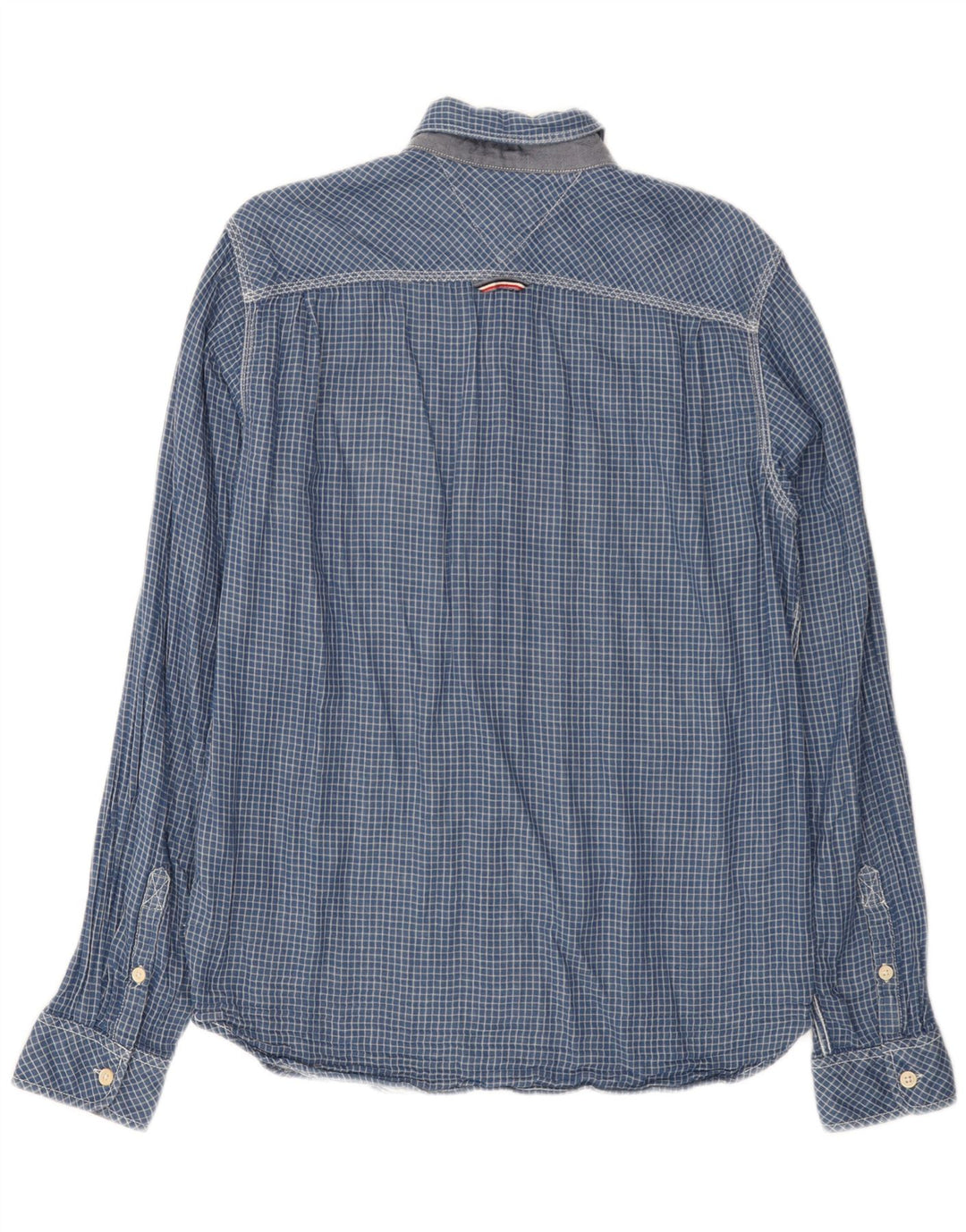 TOMMY HILFIGER Flannelskjorte til mænd mellemblå ternet bomuld