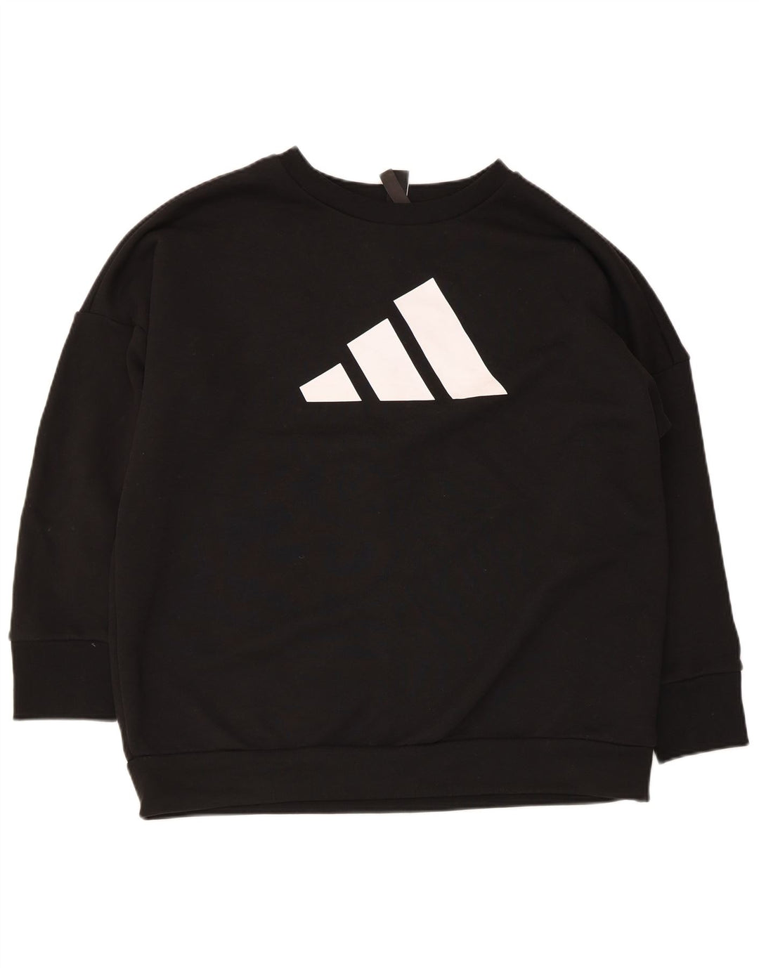 Adidas Womens Graphic Oversized Sweatshirt Jumper UK 12/14 Medium Black