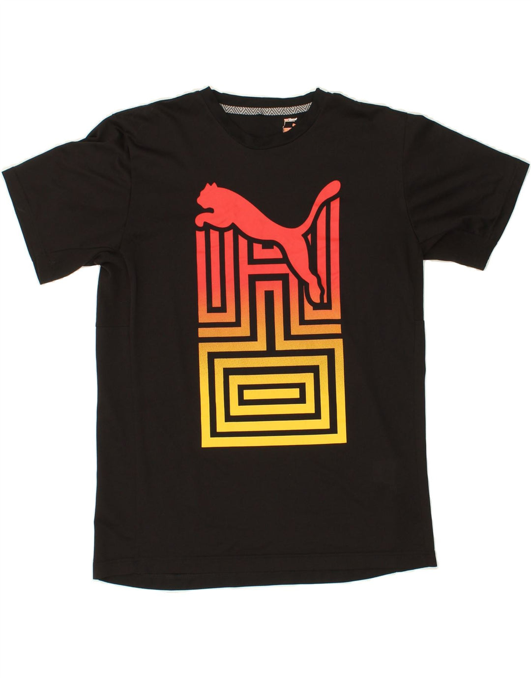 PUMA Mens Graphic T-Shirt Top IT 48/50 Medium Black Polyester Vintage Puma and Second-Hand Puma from Messina Hembry 