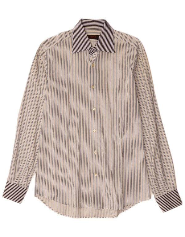 Etro Mens Shirt Size 39 Medium White Striped