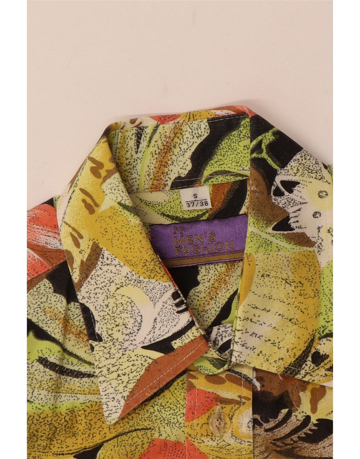 VINTAGE Mens Short Sleeve Shirt Small Multicoloured Floral