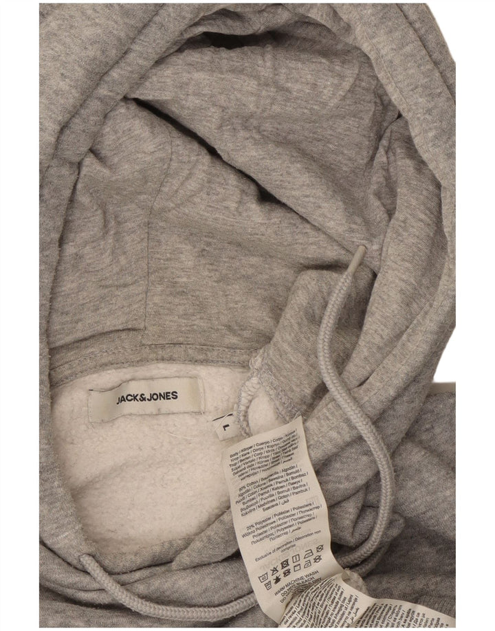 Jack & Jones Mens Hoodie Jumper Large Grey Cotton