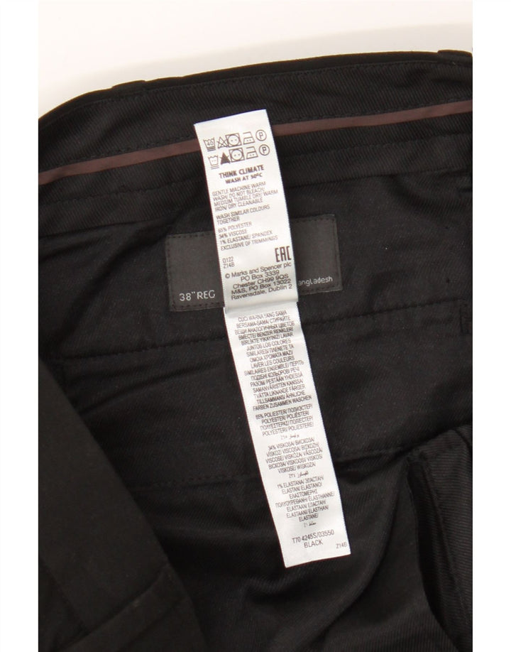 Marks & Spencer Herre Slim Chino Bukser W38 L31 Sort Polyester