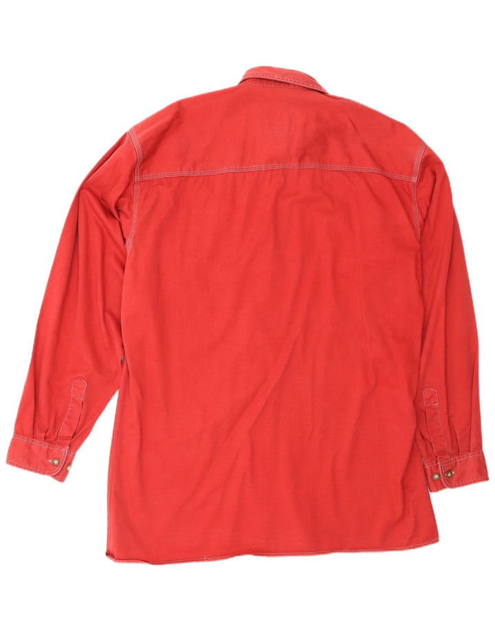 Limit Mens Denim Shirt Size 39/40 Medium Red Cotton