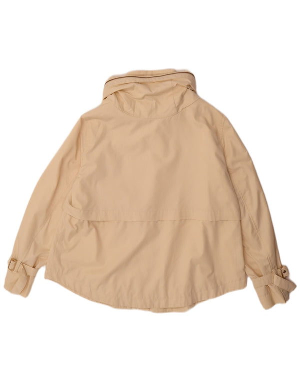 Zara Mujer Cazadora Bomber Con Capucha UK 40 Grande Poliéster Beige