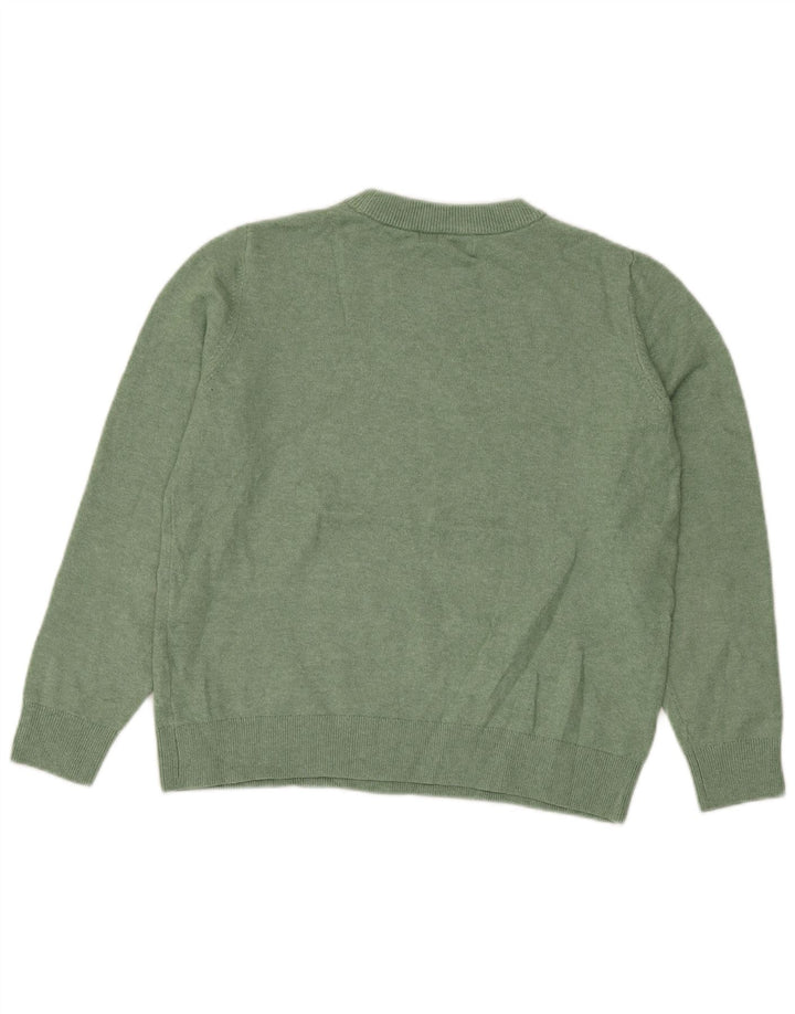 Marks & Spencer Womens Crew Neck Jumper Sweater UK 14 Medium Green