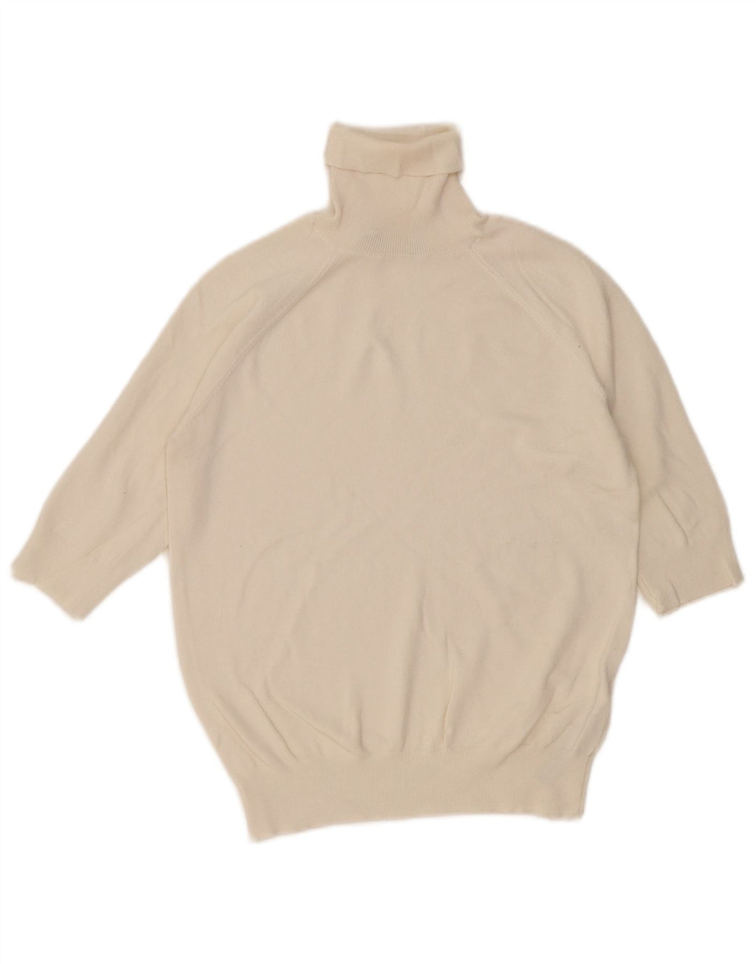 Zara Womens Roll Neck Jumper Sweater UK 12 Medium Off White Viscose
