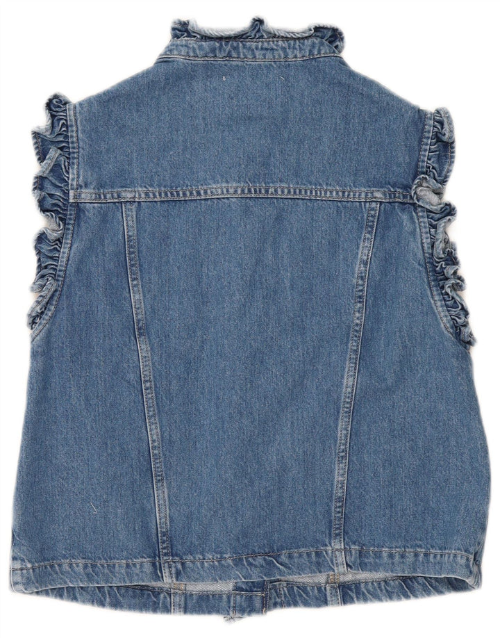 MINT VELVET Womens Denim Gilet UK 14 Medium Blue Cotton
