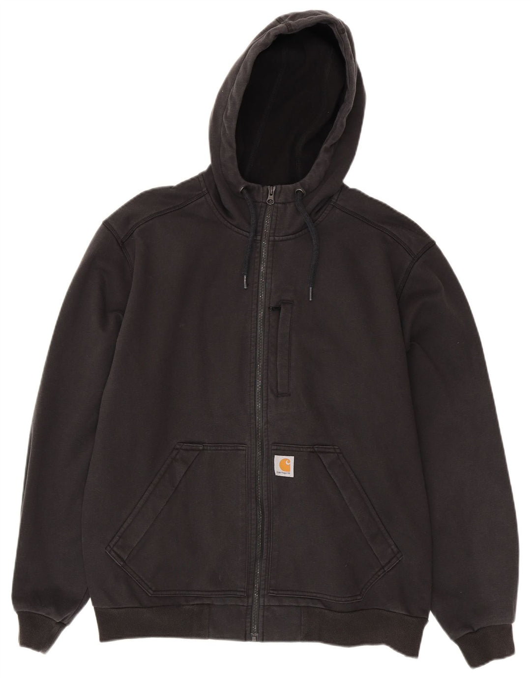 Carhartt Pull à capuche zippé pour homme, coupe décontractée, grand, noir, polyester