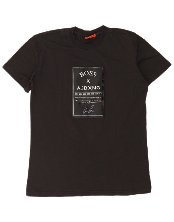 Hugo Boss T-shirt graphique pour hommes, grand, noir, coton