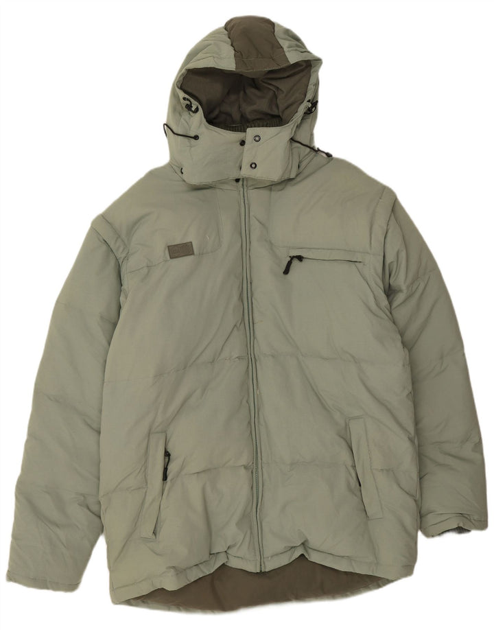 Fila Mens Hooded Padded Jacket UK 42 XL Green Polyamide